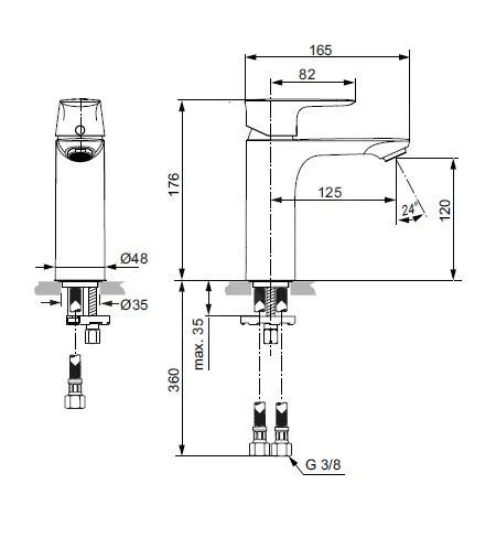 Ideal Standard Connect Air - Grande Wastafelkraan, Chroom A7055AA 2 Ideal Standard Connect Air - Grande Wastafelkraan, Chroom A7055AA - Afbeelding 2