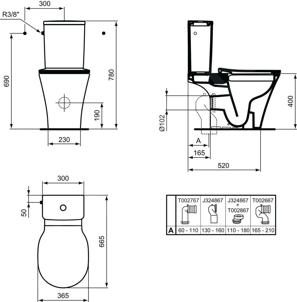 Ideal Standard Connect Air - Jachtbak CUBE, Watertoevoer Achteraan, Wit E073401 2 Ideal Standard Connect Air - Jachtbak CUBE, Watertoevoer Achteraan, Wit E073401 - Afbeelding 2