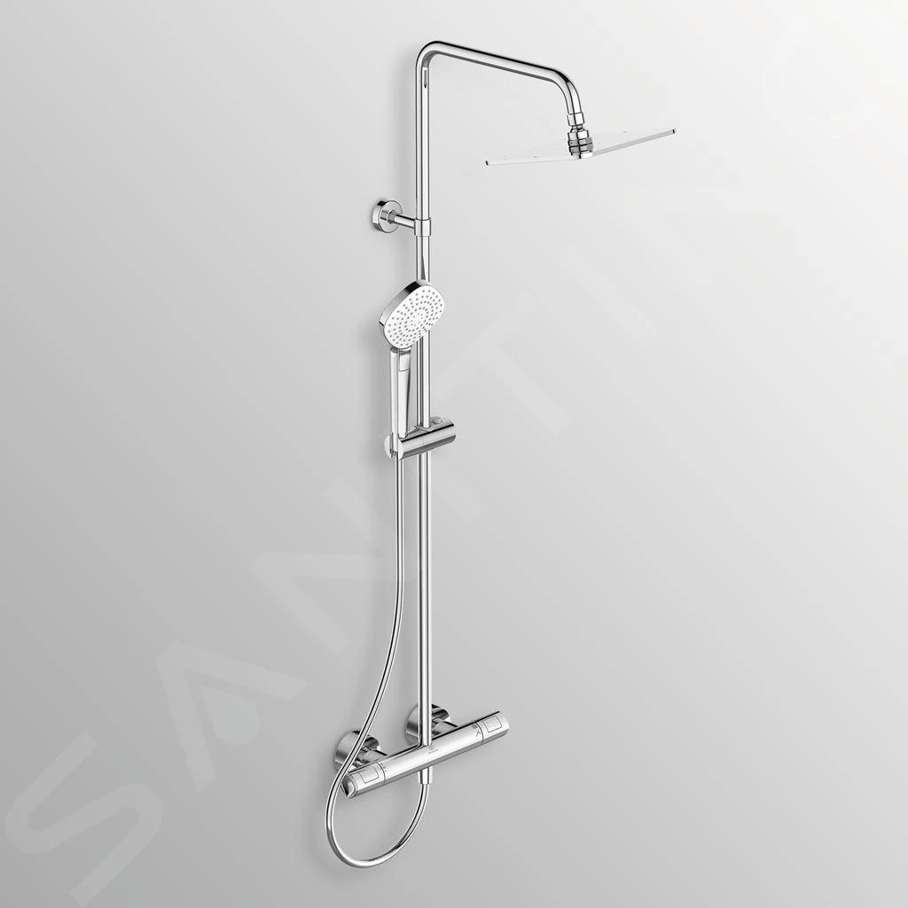 Ideal Standard CeraTherm - T100 Doucheset Met Thermostaat, 200 Mm, 3jets, Chroom A7240AA 3 Ideal Standard CeraTherm - T100 Doucheset Met Thermostaat, 200 Mm, 3jets, Chroom A7240AA - Afbeelding 3