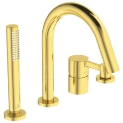 Ideal Standard Joy - Badkraan Voor Badrandmontage, 4-gats, Brushed Gold BC789A2