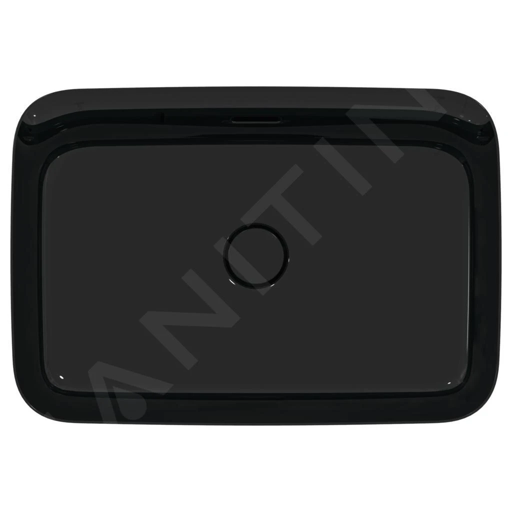 Ideal Standard Ipalyss - Opbouw Wastafel, 550x380 Mm, Met Overloop, Glanzend Zwart E2078V2 3 Ideal Standard Ipalyss - Opbouw Wastafel, 550x380 Mm, Met Overloop, Glanzend Zwart E2078V2 - Afbeelding 3