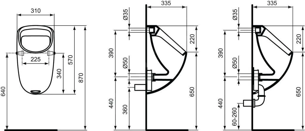 Ideal Standard Urinoirs - Urinoir, Achterinlaat, Wit E567101 2 Ideal Standard Urinoirs - Urinoir, Achterinlaat, Wit E567101 - Afbeelding 2