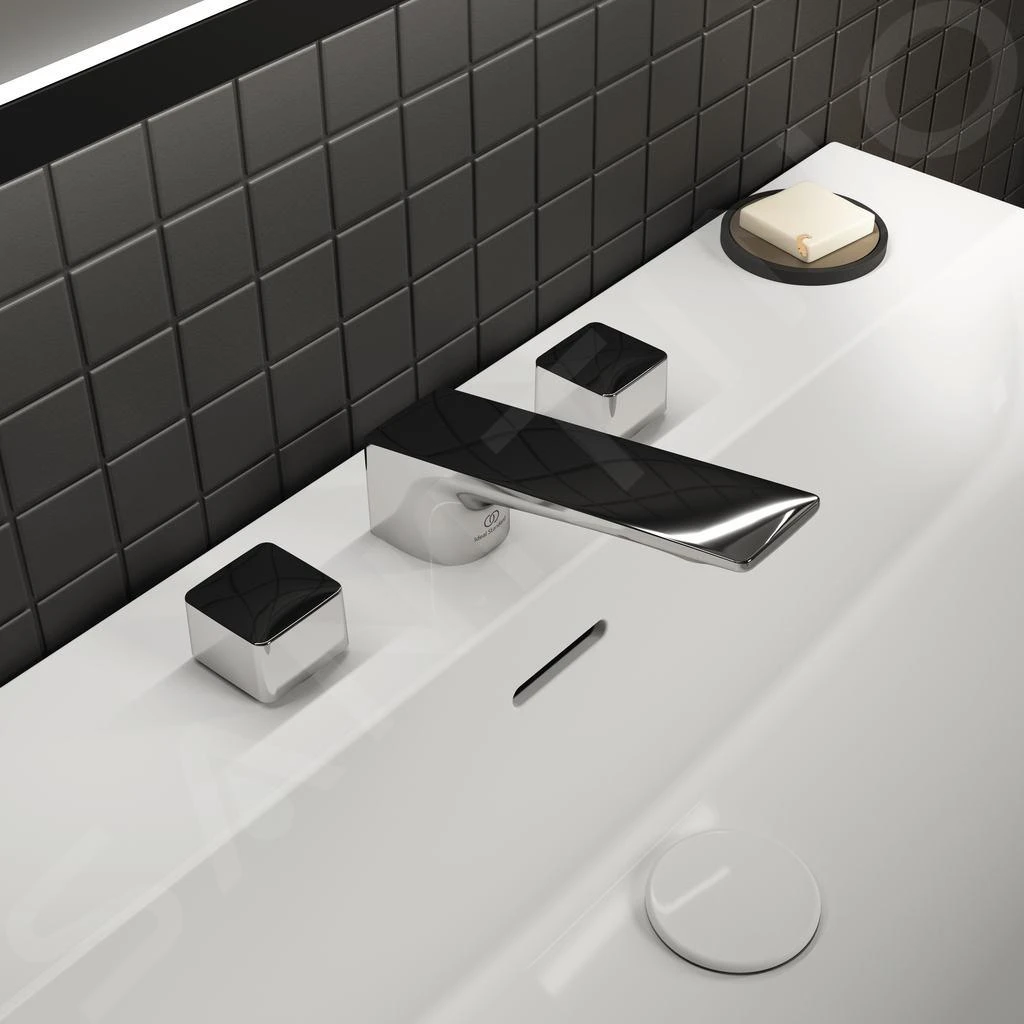 Ideal Standard Conca Tap - Wastafelkraan, 3-gats, Met Afvoergarnituur, Magnetic Grey BC759A5 3 Ideal Standard Conca Tap - Wastafelkraan, 3-gats, Met Afvoergarnituur, Magnetic Grey BC759A5 - Afbeelding 3