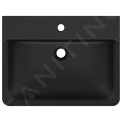 Ideal Standard Connect Air - Wastafel Cube 600x460x160 Mm, Met Overloop, Kraangat, Zwart E0298V3 -Ideal Standard Verkoopwinkel a27ca080d267f8e139e69331