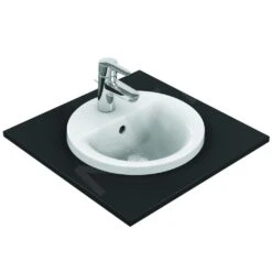 Ideal Standard Connect - Inbouwwastafel, Diameter 380 Mm, Met Overloop, 1 Kraangat, Wit E504101 -Ideal Standard Verkoopwinkel a3c9c2cb5715c4f266a9b052