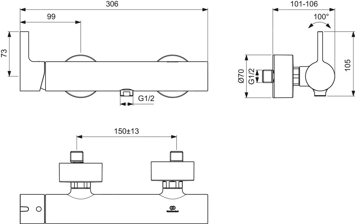 Ideal Standard Joy - Douchekraan, Brushed Gold BC785A2 2 Ideal Standard Joy - Douchekraan, Brushed Gold BC785A2 - Afbeelding 2