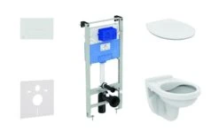 Ideal Standard ProSys - Toiletset - Inbouwreservoir, Closet Alpha Met WC-zitting, Oleas M2 Bedieningsplaat, SoftClose, Wit ProSys120M SP37