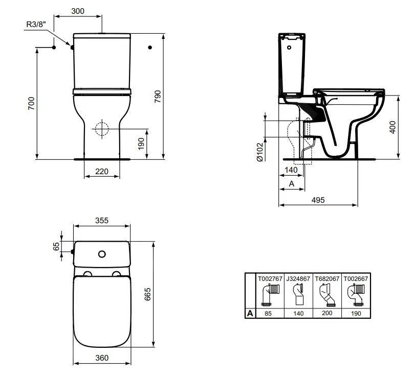Ideal Standard I.Life A - Spoelreservoir, Zijwaterinlaat, Wit T524701 2 Ideal Standard I.Life A - Spoelreservoir, Zijwaterinlaat, Wit T524701 - Afbeelding 2