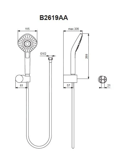 Ideal Standard Idealrain Evo Jet - Doucheset Met Handdouche, 3-jets, Douchehouder En Doucheslang, Chroom B2619AA 2 Ideal Standard Idealrain Evo Jet - Doucheset Met Handdouche, 3-jets, Douchehouder En Doucheslang, Chroom B2619AA - Afbeelding 2