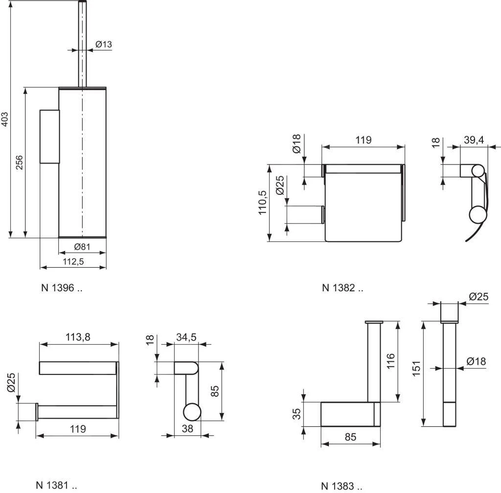 Ideal Standard Connect - Reserve Toiletrolhouder, Chroom N1383AA 2 Ideal Standard Connect - Reserve Toiletrolhouder, Chroom N1383AA - Afbeelding 2