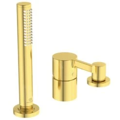 Ideal Standard Joy - Badkraan Voor Badrandmontage, 3-gats, Brushed Gold BC788A2