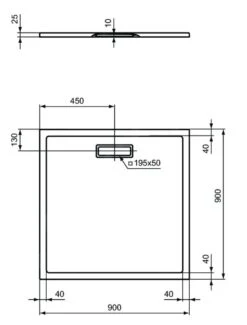 Ideal Standard Ultra Flat New - Douchebak 900x900 Mm, Zwart T4467V3
