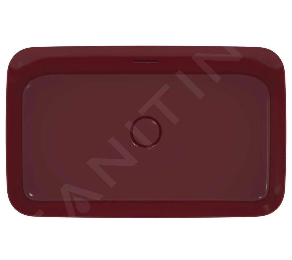 Ideal Standard Ipalyss - Opbouw Wastafel, 650x400 Mm, Met Overloop, Pomegranate E1887V6 3 Ideal Standard Ipalyss - Opbouw Wastafel, 650x400 Mm, Met Overloop, Pomegranate E1887V6 - Afbeelding 3