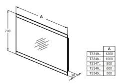 Alternative view of Ideal Standard Mirror&Light - Spiegel 500x700 Mm Met Dubbelzijdige LED Sfeerverlichting T3345BH