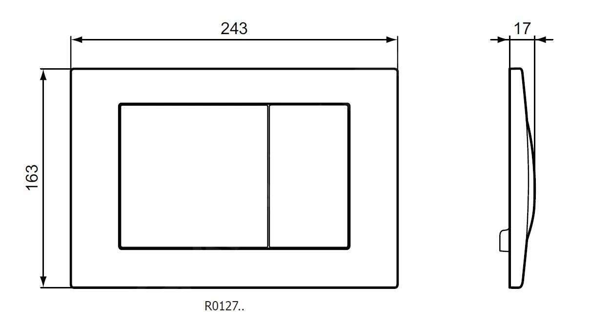 Ideal Standard Septa Pro - Bedieningspaneel M1, Rvs R0127MY 2 Ideal Standard Septa Pro - Bedieningspaneel M1, Rvs R0127MY - Afbeelding 2