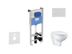 Ideal Standard ProSys - Toiletset- Inbouwreservoir, Douche-WC, WC-zitting Bau Ceramic, Oleas M2 Bedieningsplaat, Rimless, SoftClose, Wit ProSys120M SP61