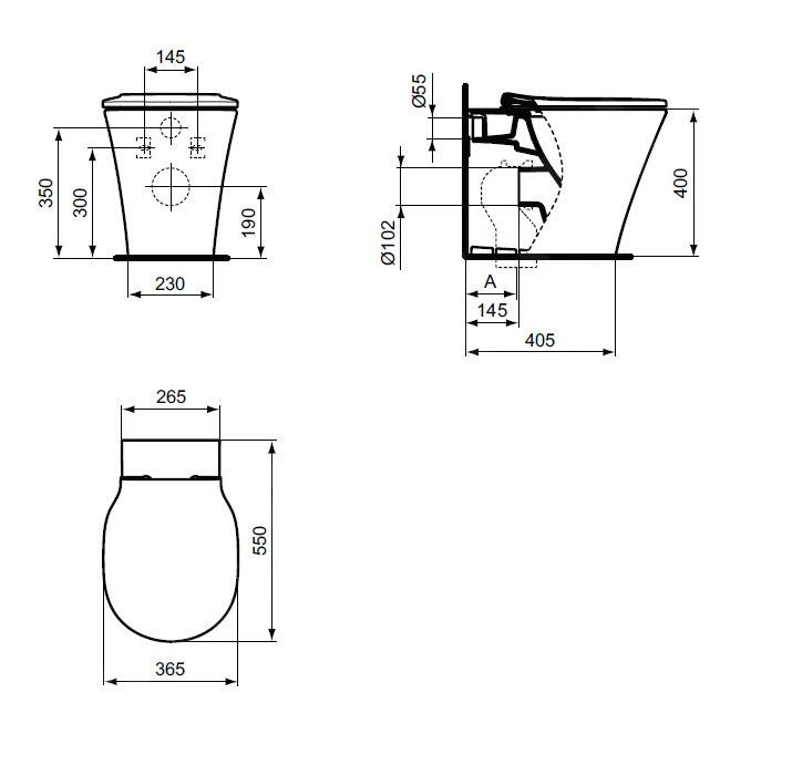 Ideal Standard Connect Air - Staande Closet Met Aquablade, Met IdealPlus, Wit E0042MA 2 Ideal Standard Connect Air - Staande Closet Met Aquablade, Met IdealPlus, Wit E0042MA - Afbeelding 2