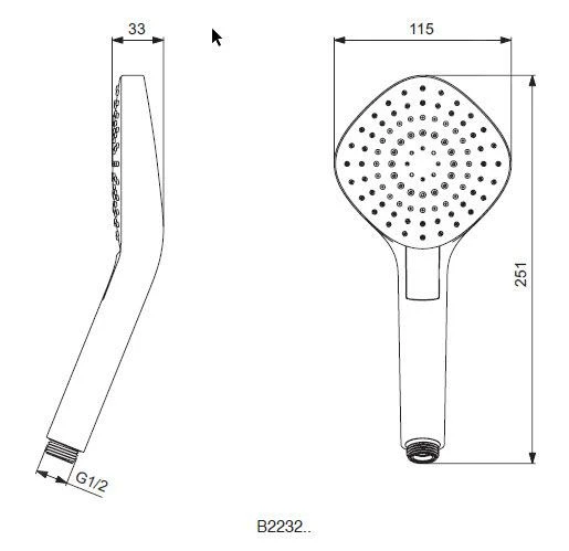 Ideal Standard Idealrain Evo Jet - Diamond Handdouche 115 Mm, 3 Straalsoorten, Chroom B2232AA 2 Ideal Standard Idealrain Evo Jet - Diamond Handdouche 115 Mm, 3 Straalsoorten, Chroom B2232AA - Afbeelding 2
