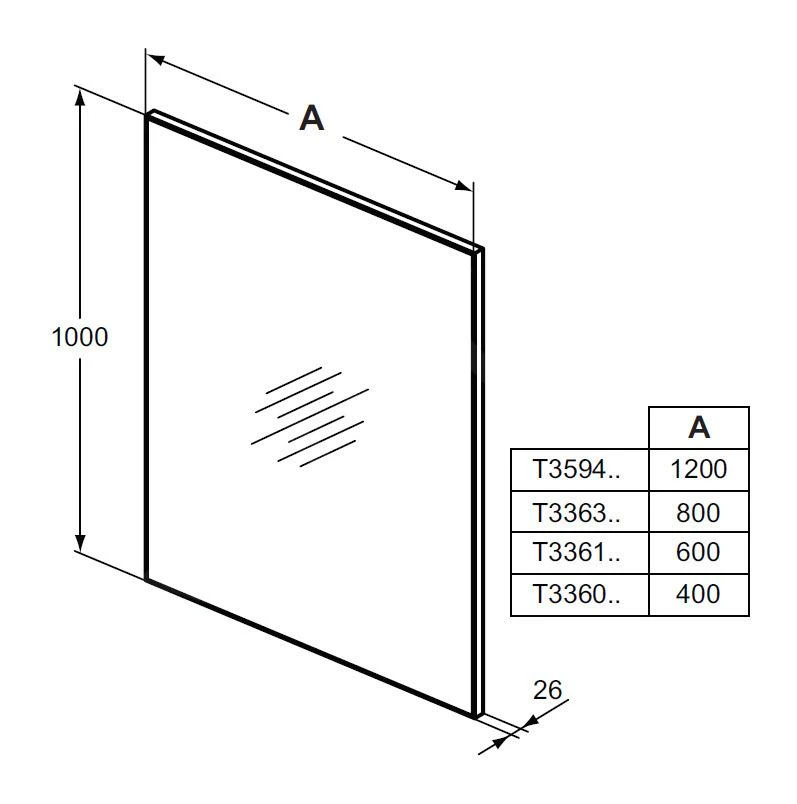 Ideal Standard Mirror&Light - Spiegel 600x1000 Mm Met Omlijsting T3361BH 2 Ideal Standard Mirror&Light - Spiegel 600x1000 Mm Met Omlijsting T3361BH - Afbeelding 2