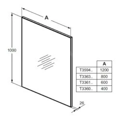 Alternative view of Ideal Standard Mirror&Light - Spiegel 400x1000 Mm Met Omlijsting T3360BH