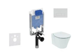 Ideal Standard ProSys - Toiletset- Inbouwreservoir, Closet, WC-zitting Connect Air, Oleas M2 Bedieningsplaat, Aquablade, SoftClose, Wit ProSys80M SP91