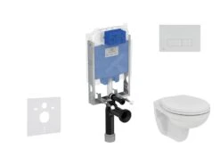 Ideal Standard ProSys - Toiletset- Inbouwreservoir, Closet, WC-zitting Eurovit, Oleas M2 Bedieningsplaat, Rimless, Softclose, Mat Chroom ProSys80M SP122