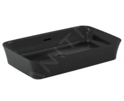 Ideal Standard Ipalyss - Opbouw Wastafel, 650x400 Mm, Met Overloop, Mat Zwart E1887V3