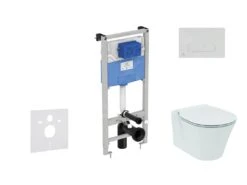 Ideal Standard ProSys - Toiletset- Inbouwreservoir, Closet, WC-zitting Connect Air, Oleas M1 Bedieningsplaat, Aquablade, SoftClose, Mat Chroom ProSys120M SP23