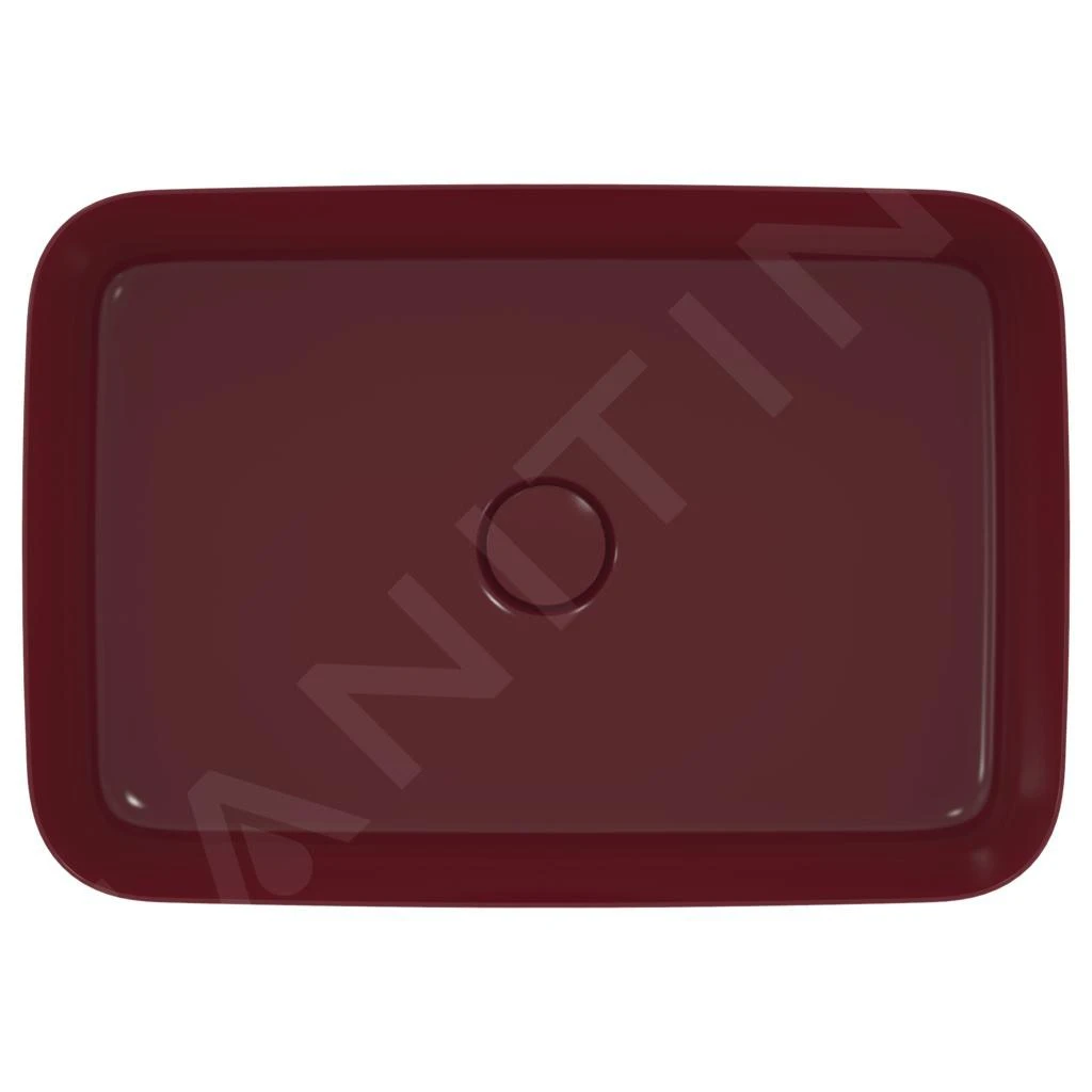 Ideal Standard Ipalyss - Opbouw Wastafel, 550x380 Mm, Zonder Overloop, Pomegranate E2076V6 4 Ideal Standard Ipalyss - Opbouw Wastafel, 550x380 Mm, Zonder Overloop, Pomegranate E2076V6 - Afbeelding 4