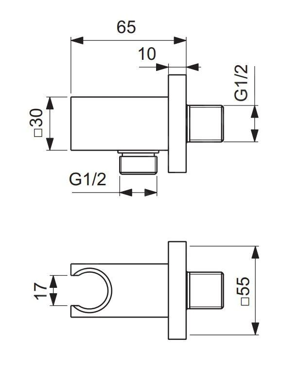 Ideal Standard Idealrain Atelier - Wandaansluitbocht Met Houder, Brushed Gold BC771A2 2 Ideal Standard Idealrain Atelier - Wandaansluitbocht Met Houder, Brushed Gold BC771A2 - Afbeelding 2