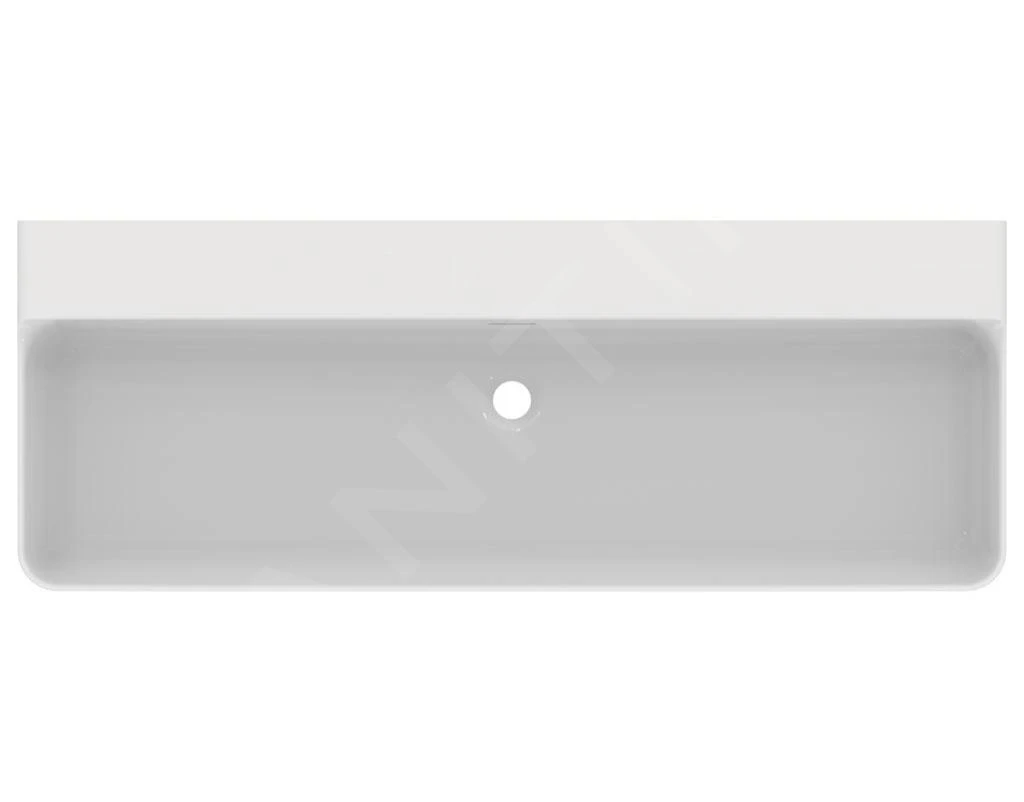 Ideal Standard Conca Ceram - Dubbele Wastafel Opbouw 1200x450 Mm, Met Overloop, Zonder Kraangat, Wit T384101 3 Ideal Standard Conca Ceram - Dubbele Wastafel Opbouw 1200x450 Mm, Met Overloop, Zonder Kraangat, Wit T384101 - Afbeelding 3