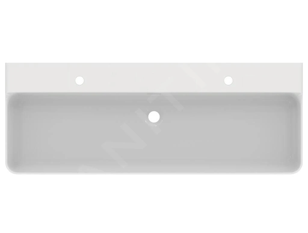 Ideal Standard Conca Ceram - Dubbele Wastafel 1200x450 Mm, Met Overloop, Met Kraangat, Wit T380301 3 Ideal Standard Conca Ceram - Dubbele Wastafel 1200x450 Mm, Met Overloop, Met Kraangat, Wit T380301 - Afbeelding 3