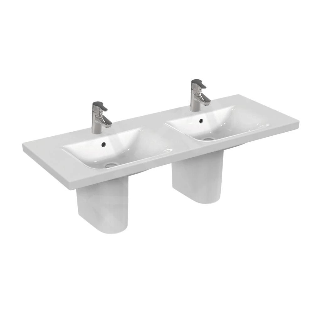 Ideal Standard Connect - Dubbele Wastafel 1300x490x175 Mm, Wit E813601 1 Ideal Standard Connect - Dubbele Wastafel 1300x490x175 Mm, Wit E813601