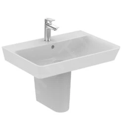 Ideal Standard Connect Air - Wastafel Cube 650x460x160 Mm, Met Overloop, Kraangat, Met Ideal Plus, Wit E0297MA -Ideal Standard Verkoopwinkel eb17116dfe0f1c5c198d5582