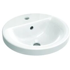 Ideal Standard Connect - Inbouwwastafel, Diameter 380 Mm, Met Overloop, 1 Kraangat, Wit E504101