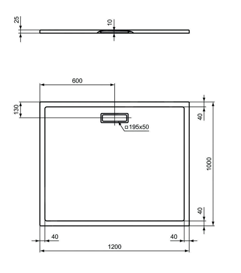 Ideal Standard Ultra Flat New - Douchebak 1200x1000 Mm, Wit T448901 2 Ideal Standard Ultra Flat New - Douchebak 1200x1000 Mm, Wit T448901 - Afbeelding 2