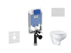 Ideal Standard ProSys - Toiletset- Inbouwreservoir, Closet, WC-zitting Bau Ceramic, Oleas M1 Bedieningsplaat, Rimless, Softclose, Wit ProSys80M SP136